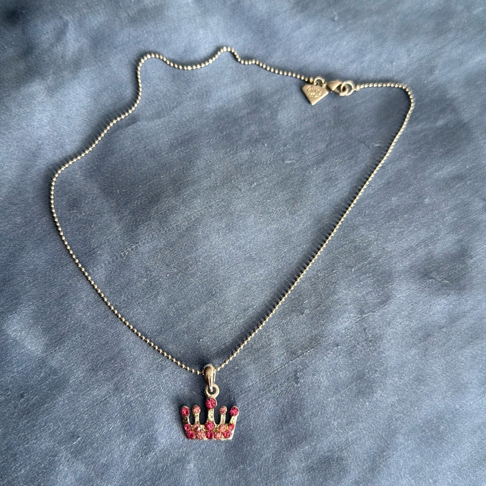 Cookie Lee Pink Princess Crown Necklace